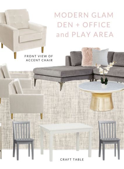 E Design Archives Caroline On Multifunctional Modern Glam Den Office And Playroom