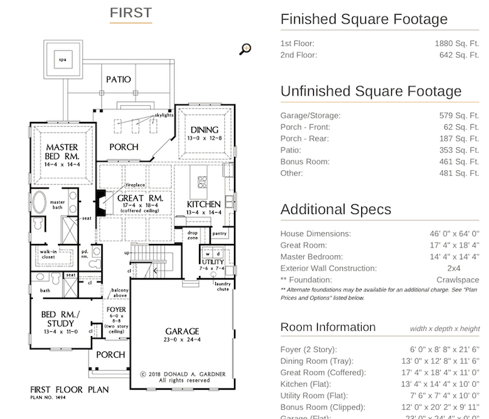stock vs. custom floor plan