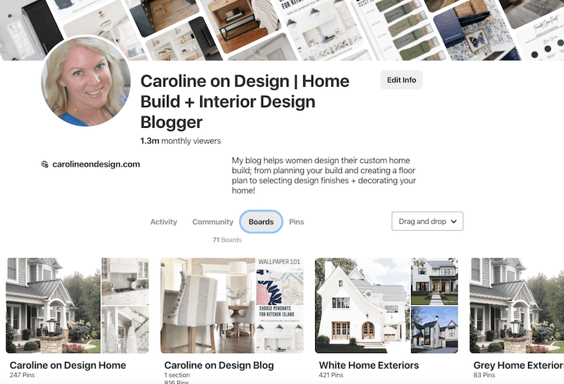 Caroline on Design Pinterest Profile Image