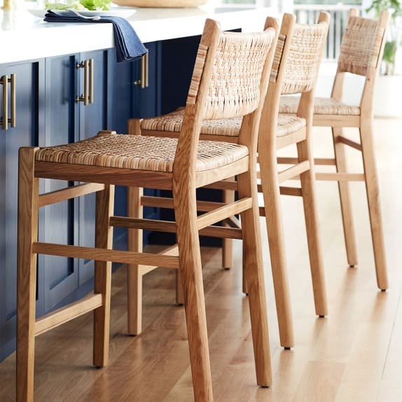 Williams Sonoma Sullivan woven counter stool