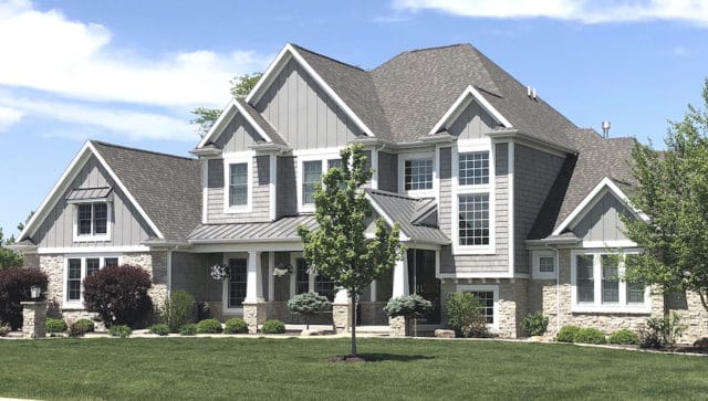 grey shingle craftsman style home exterior