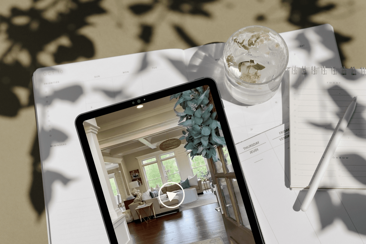 Caroline on Design Home Tour Video Mockup on a digital iPad