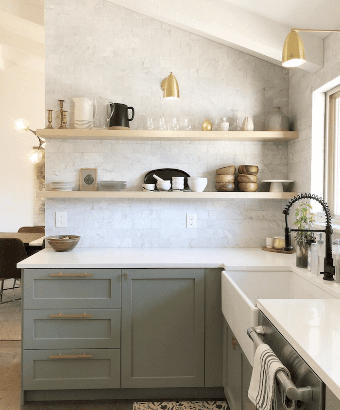 Evergreen Fog Cabinets